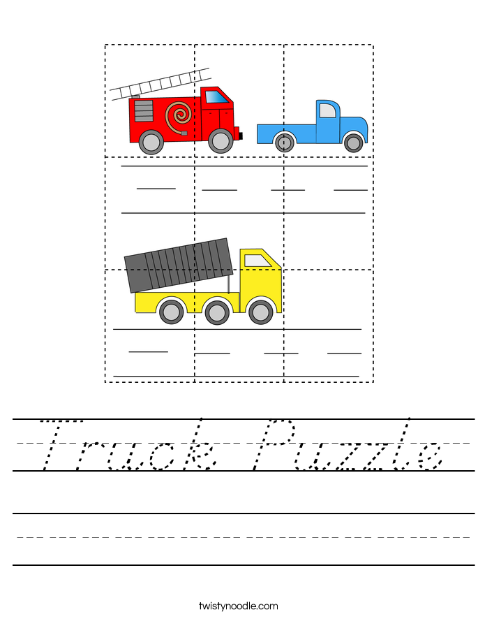 Truck Puzzle Worksheet