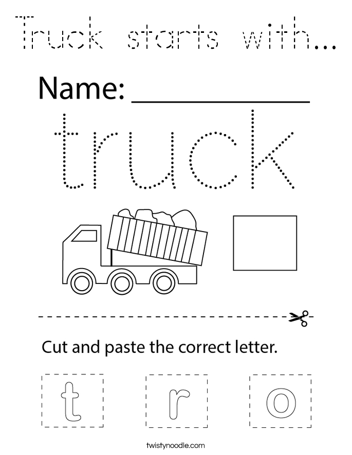 Truck starts with... Coloring Page