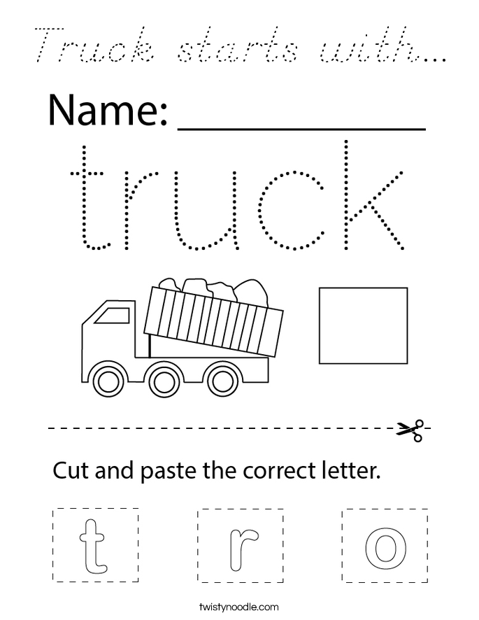 Truck starts with... Coloring Page