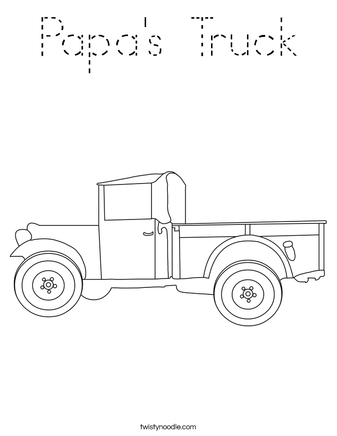 Papa's Truck Coloring Page