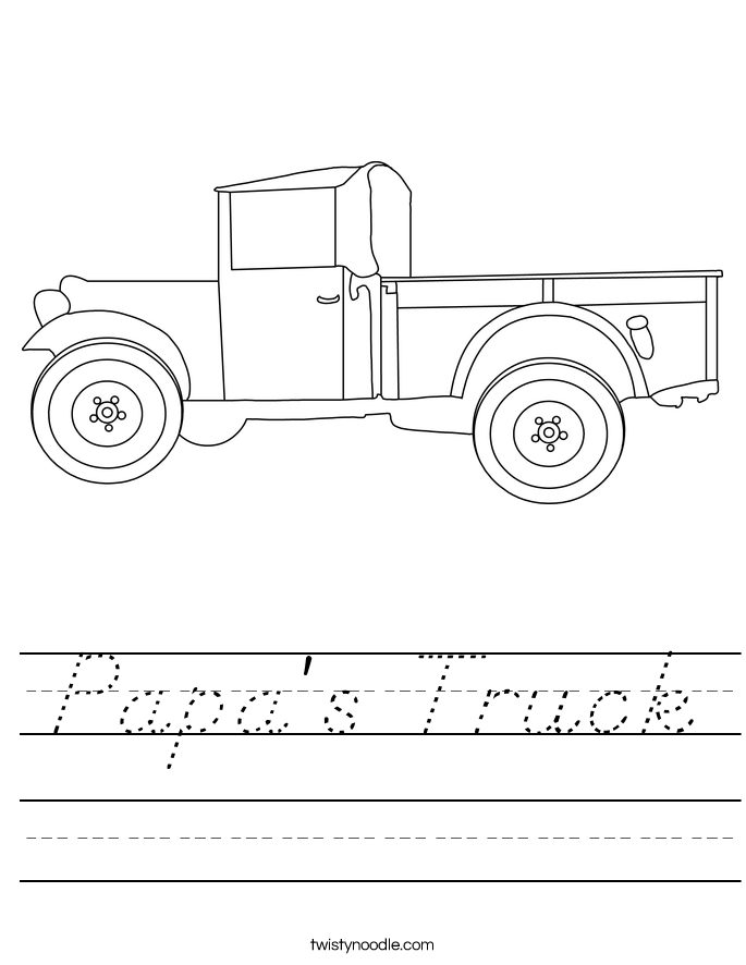 Papa's Truck Worksheet