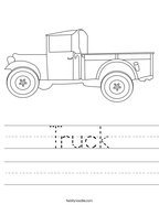Truck Handwriting Sheet