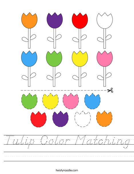 Tulip Color Matching Worksheet