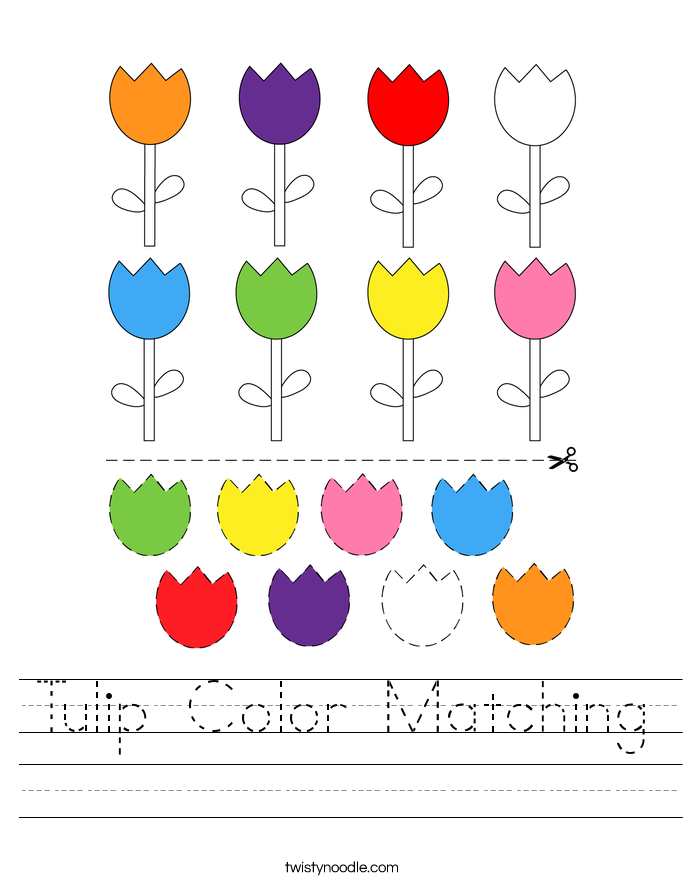 Tulip Color Matching Worksheet