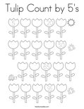 Tulip Count by 5's Coloring Page