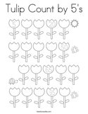Tulip Count by 5's Coloring Page