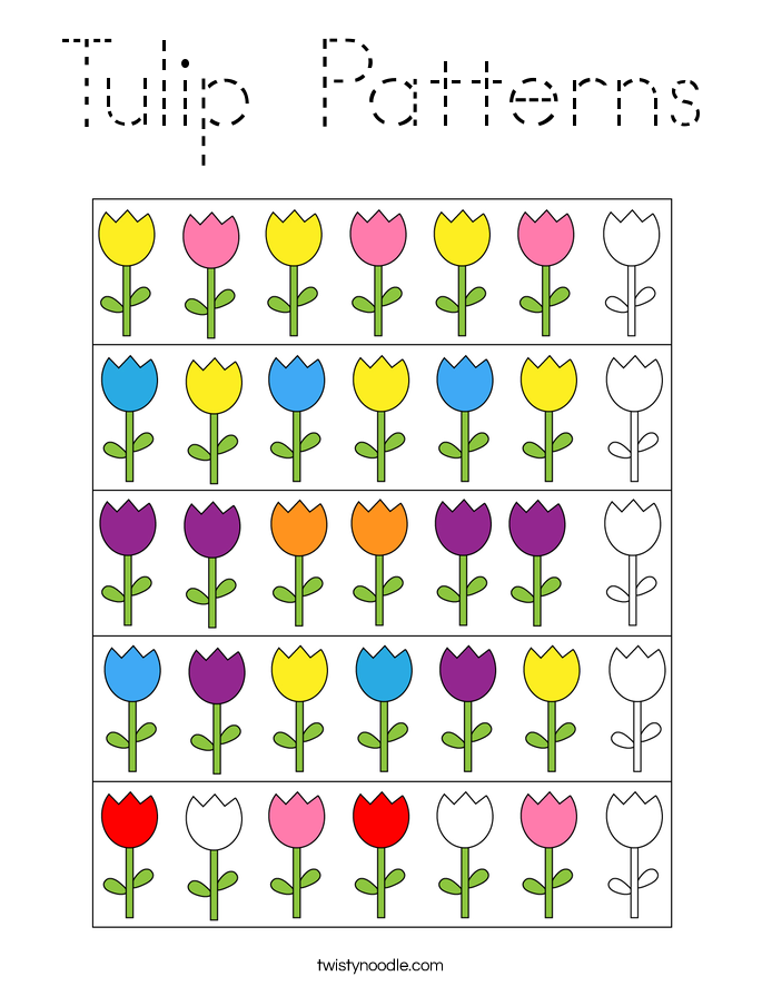 Tulip Patterns Coloring Page