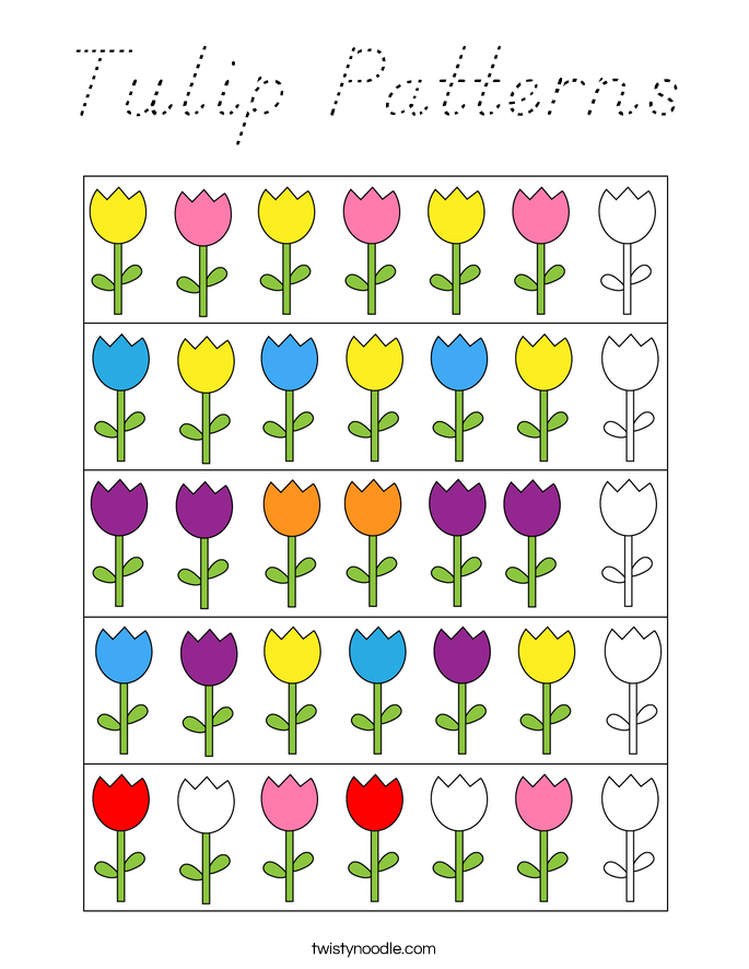 Tulip Patterns Coloring Page