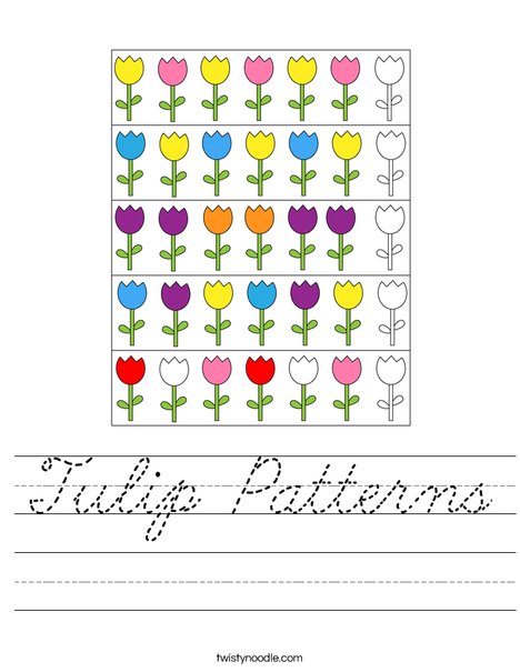 Tulip Patterns Worksheet