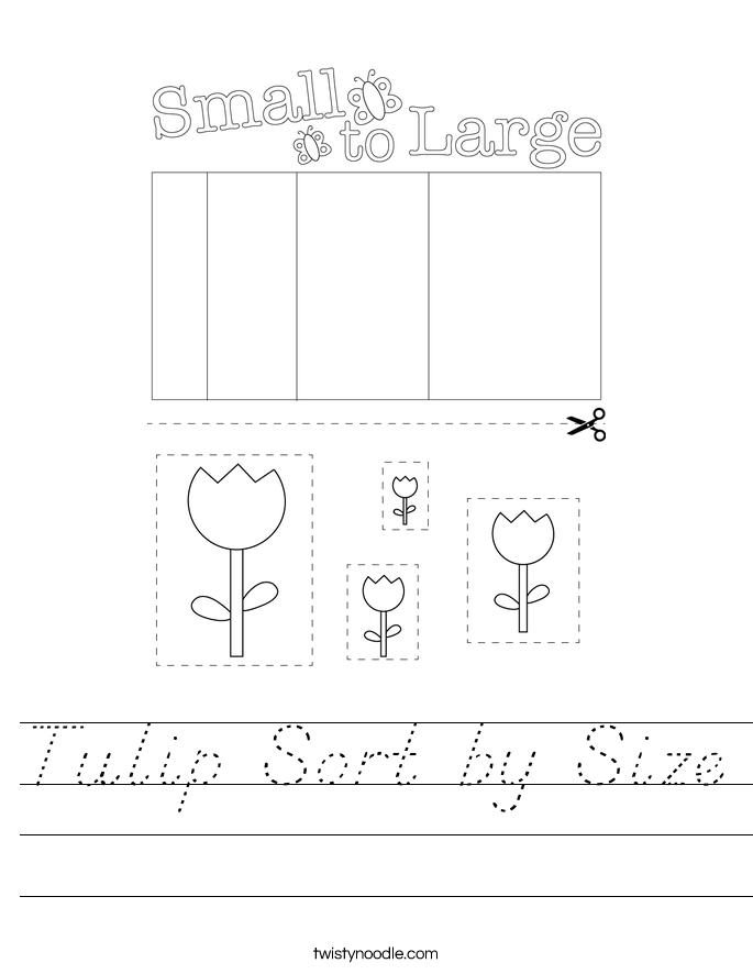 Tulip Sort by Size Worksheet