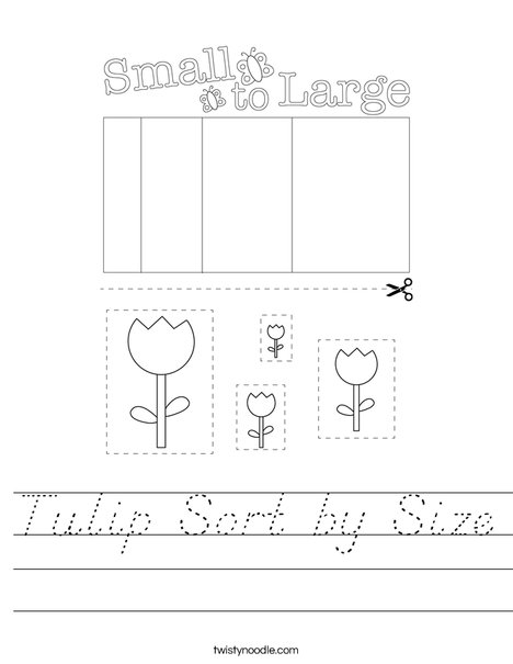 Tulip Sort by Size Worksheet