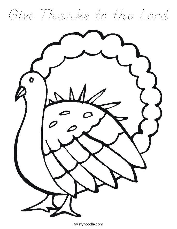 Give Thanks to the Lord Coloring Page