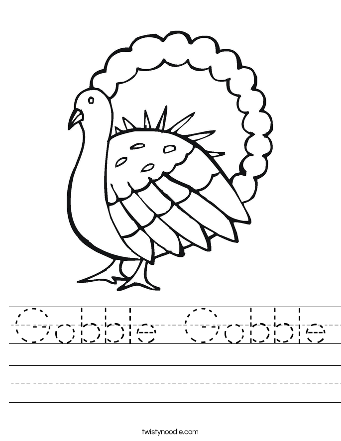 Gobble Gobble Worksheet