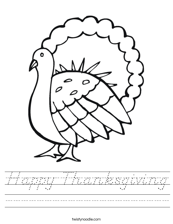 Happy Thanksgiving Worksheet