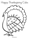 Happy Thanksgiving Cubs Coloring Page