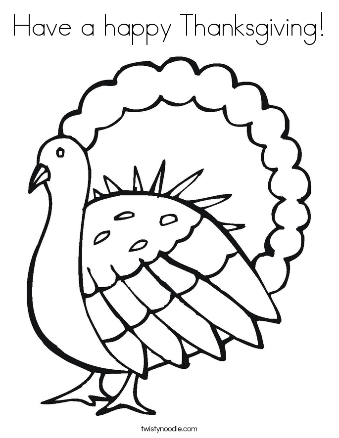 Have a happy Thanksgiving! Coloring Page