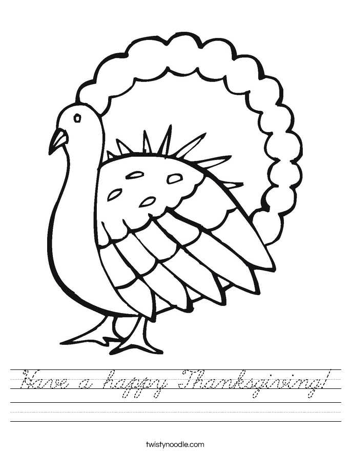 Have a happy Thanksgiving! Worksheet