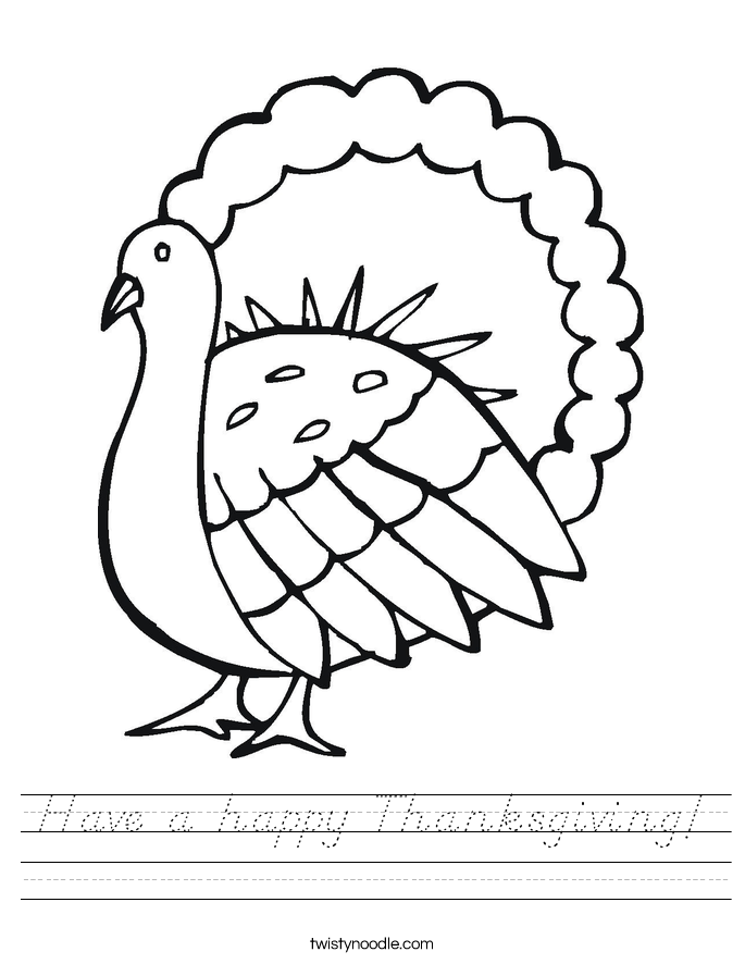 Have a happy Thanksgiving! Worksheet