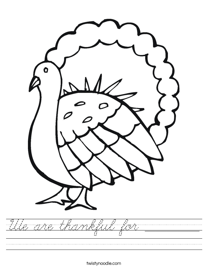 We are thankful for __________ Worksheet