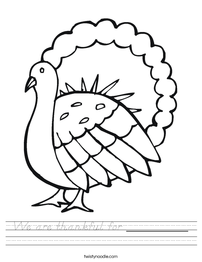 We are thankful for __________ Worksheet