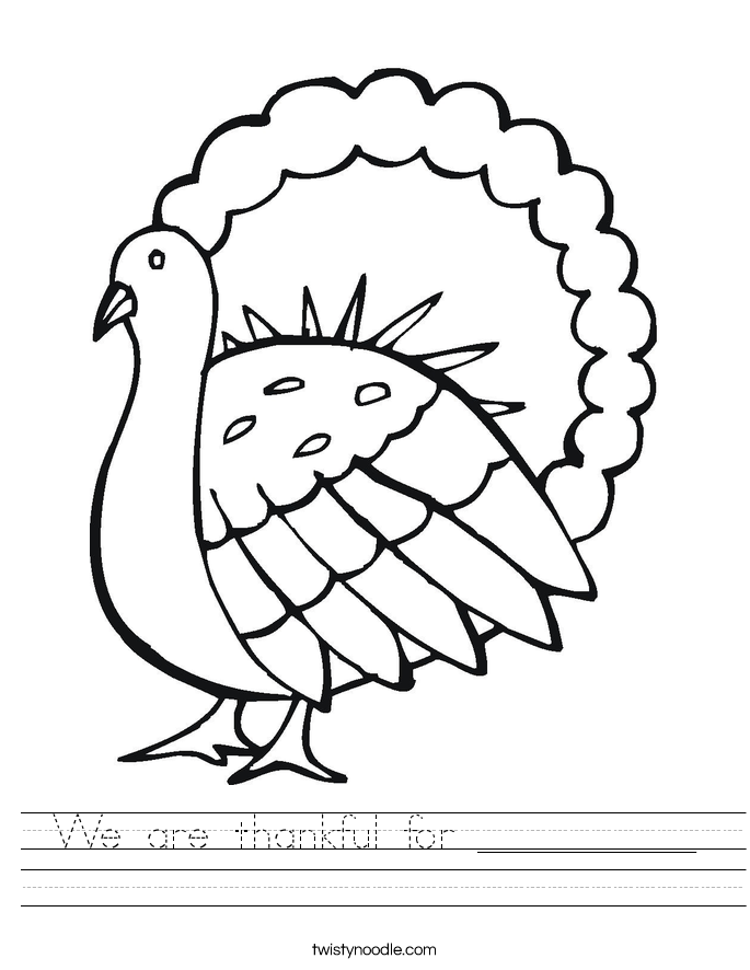 We are thankful for __________ Worksheet