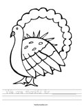 We are thankful for __________ Worksheet