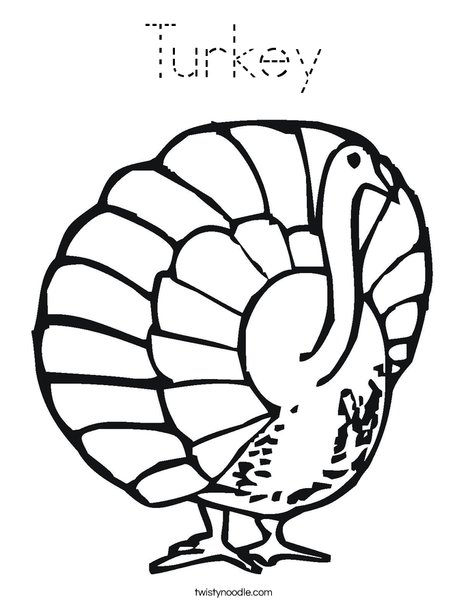 Happy Feast Turkey Coloring Page