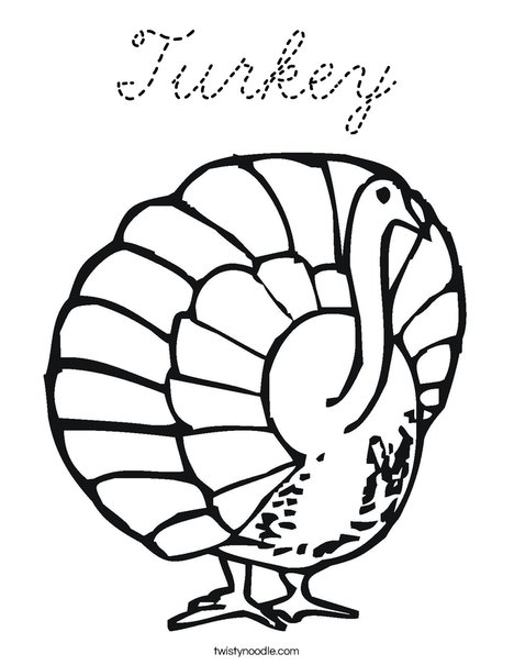 Happy Feast Turkey Coloring Page