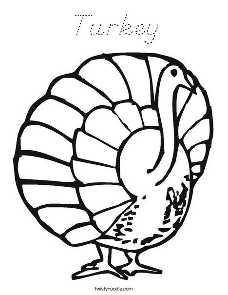 Happy Feast Turkey Coloring Page
