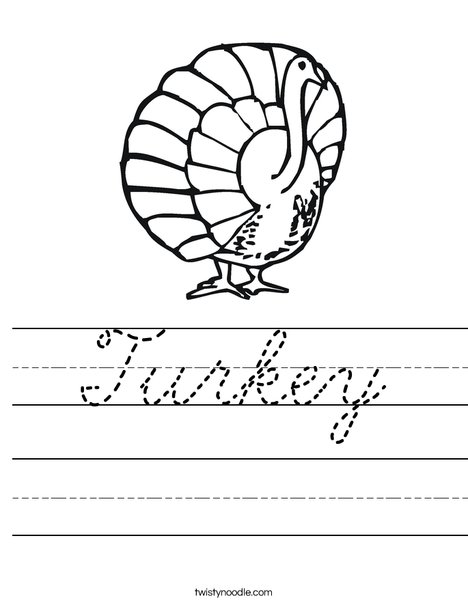 Happy Feast Turkey Worksheet