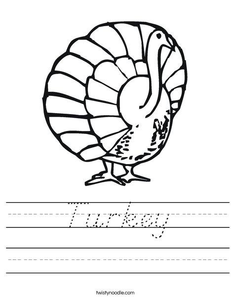 Happy Feast Turkey Worksheet