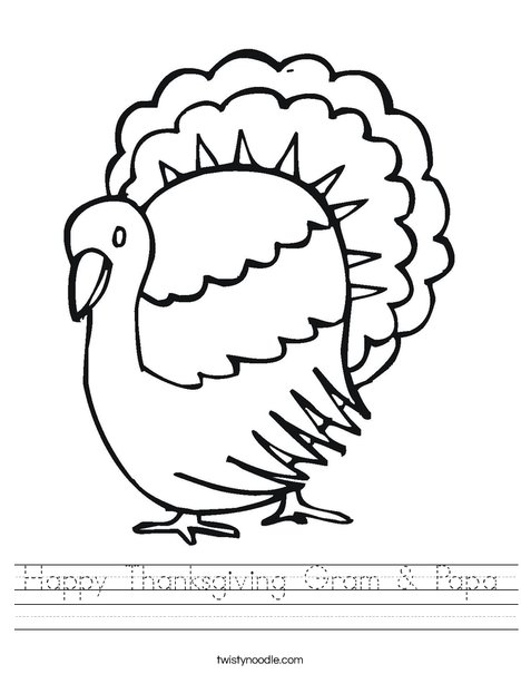 T is for Turkey Worksheet