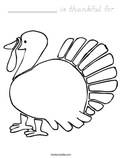 Give Thanks Turkey Coloring Page
