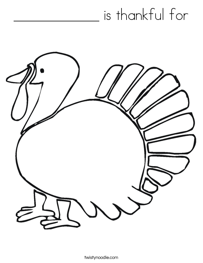 ____________ is thankful for Coloring Page