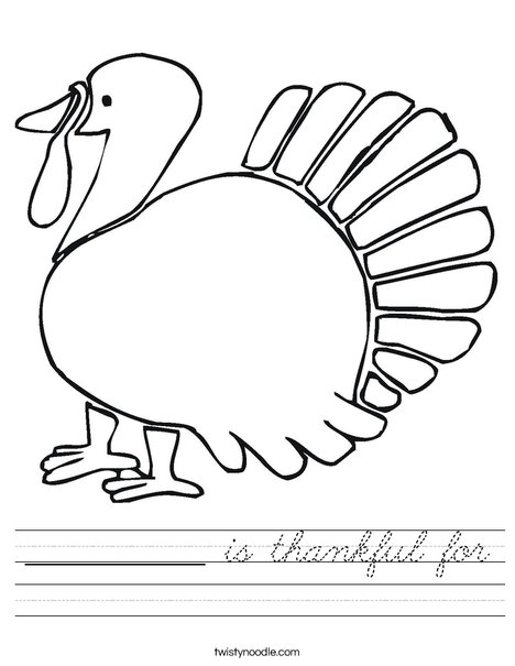 Give Thanks Turkey Worksheet