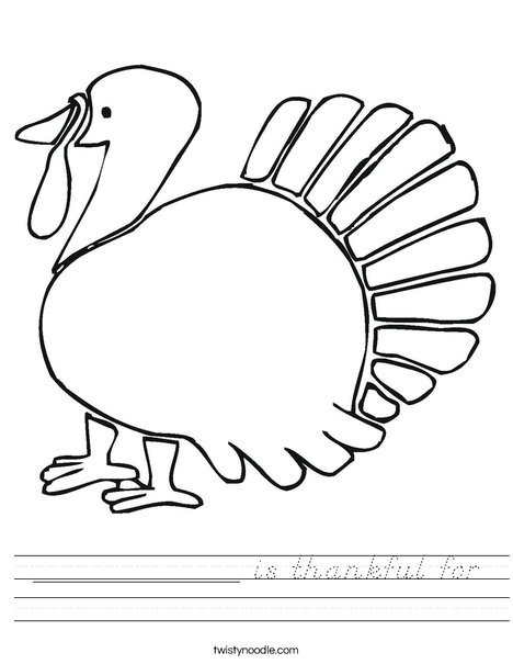 Give Thanks Turkey Worksheet
