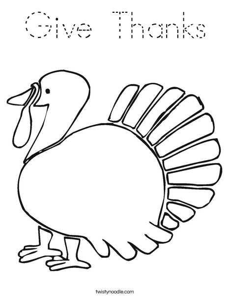Give Thanks Turkey Coloring Page
