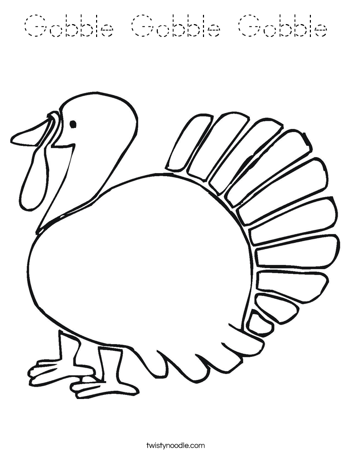 Gobble Gobble Gobble Coloring Page