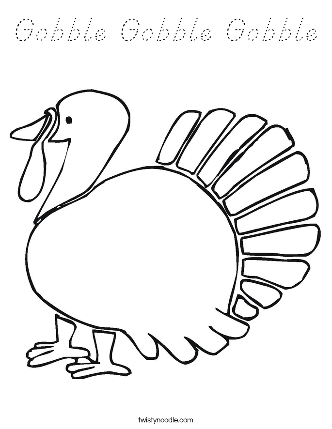 Gobble Gobble Gobble Coloring Page