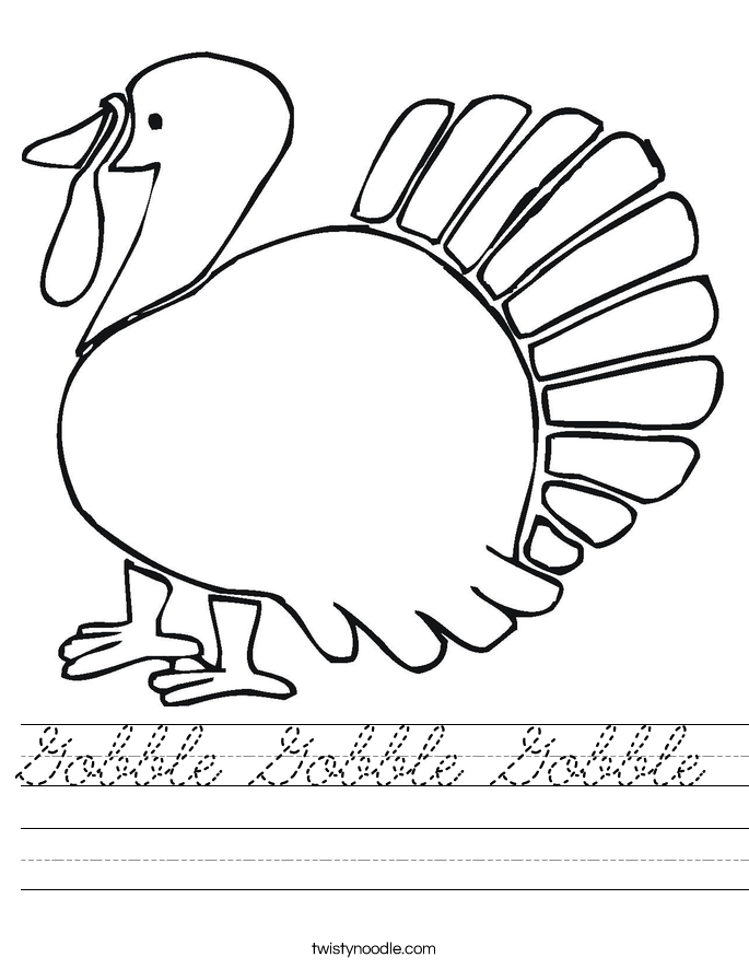 Gobble Gobble Gobble Worksheet