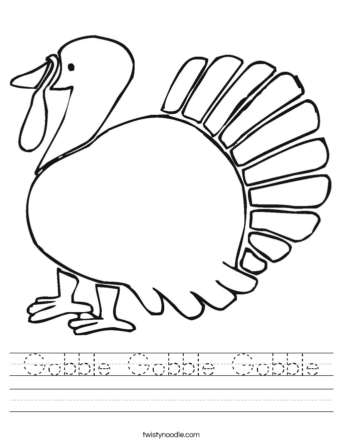Gobble Gobble Gobble Worksheet
