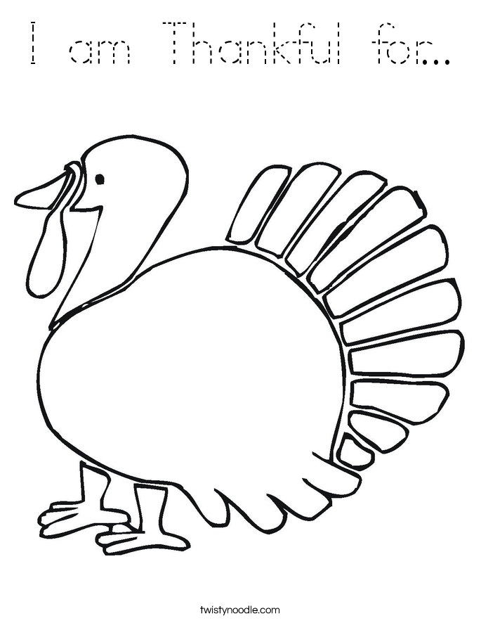 I am Thankful for... Coloring Page