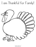 I am Thankful for Family! Coloring Page