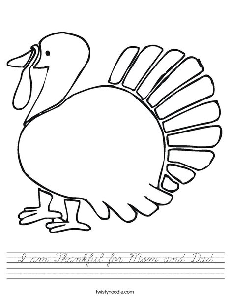 Give Thanks Turkey Worksheet