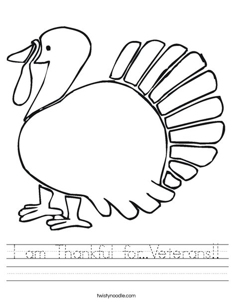 Give Thanks Turkey Worksheet