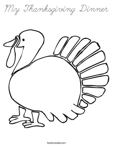 Give Thanks Turkey Coloring Page