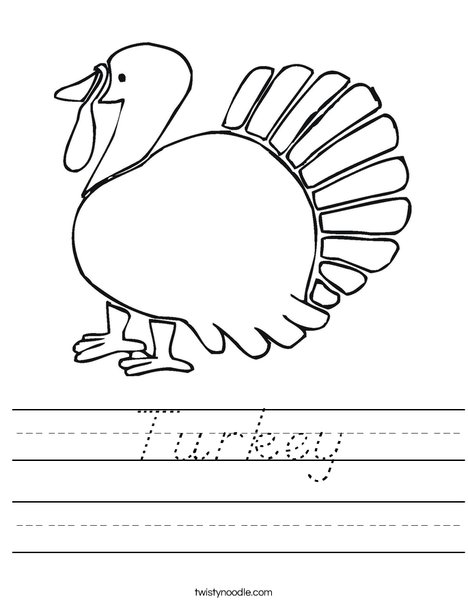 Give Thanks Turkey Worksheet
