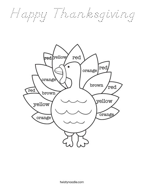 Turkey Colors Coloring Page