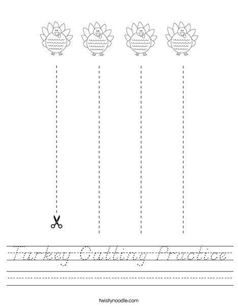 Turkey Cutting Practice Worksheet