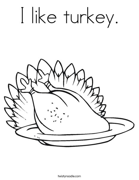 Turkey Dinner Coloring Page